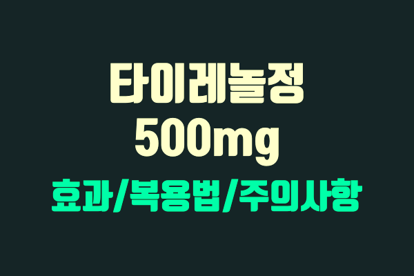 타이레놀정 500mg (아세트아미노펜 해열 진통제) 효과 효능 복용법 주의사항 부작용